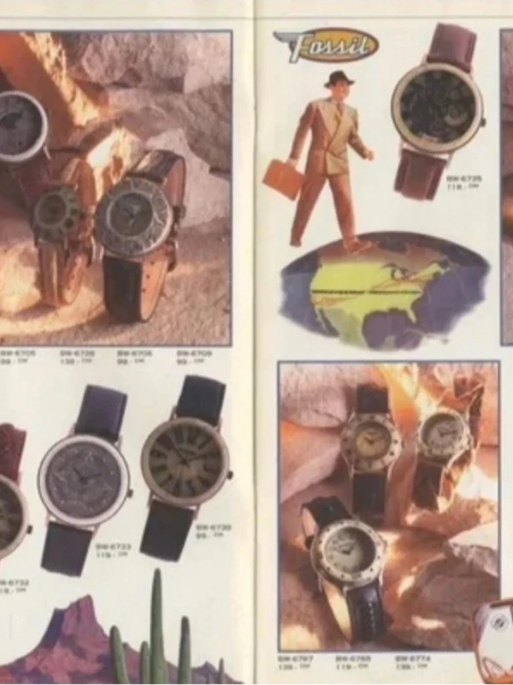 Fossil Moon Landing Watch BW-6726 Vintage Rare Leather Band NEW!